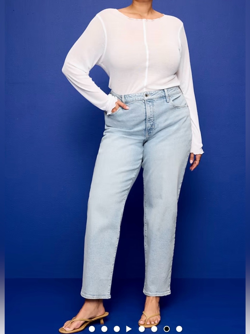 Old Navy High-Rise O.G. Loose Light Blue Straight-Leg Jeans - Picture 1 of 13